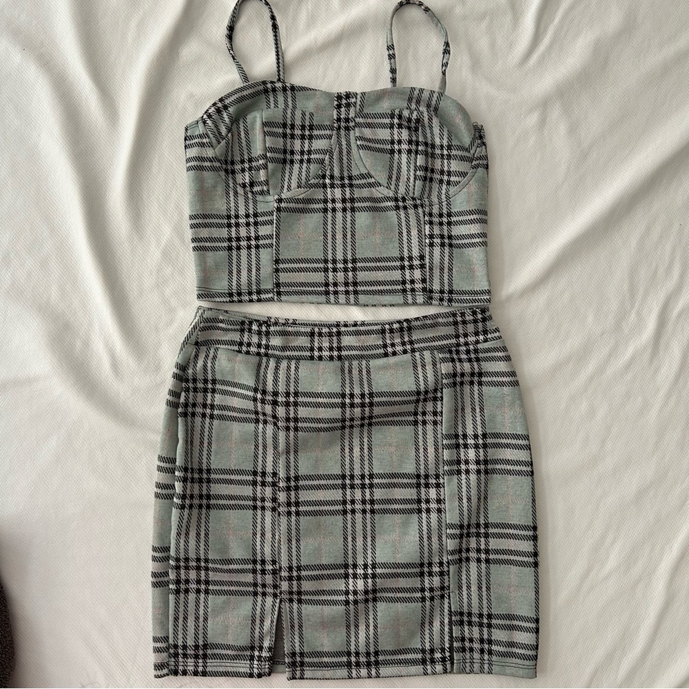 Plaid Skirt Set